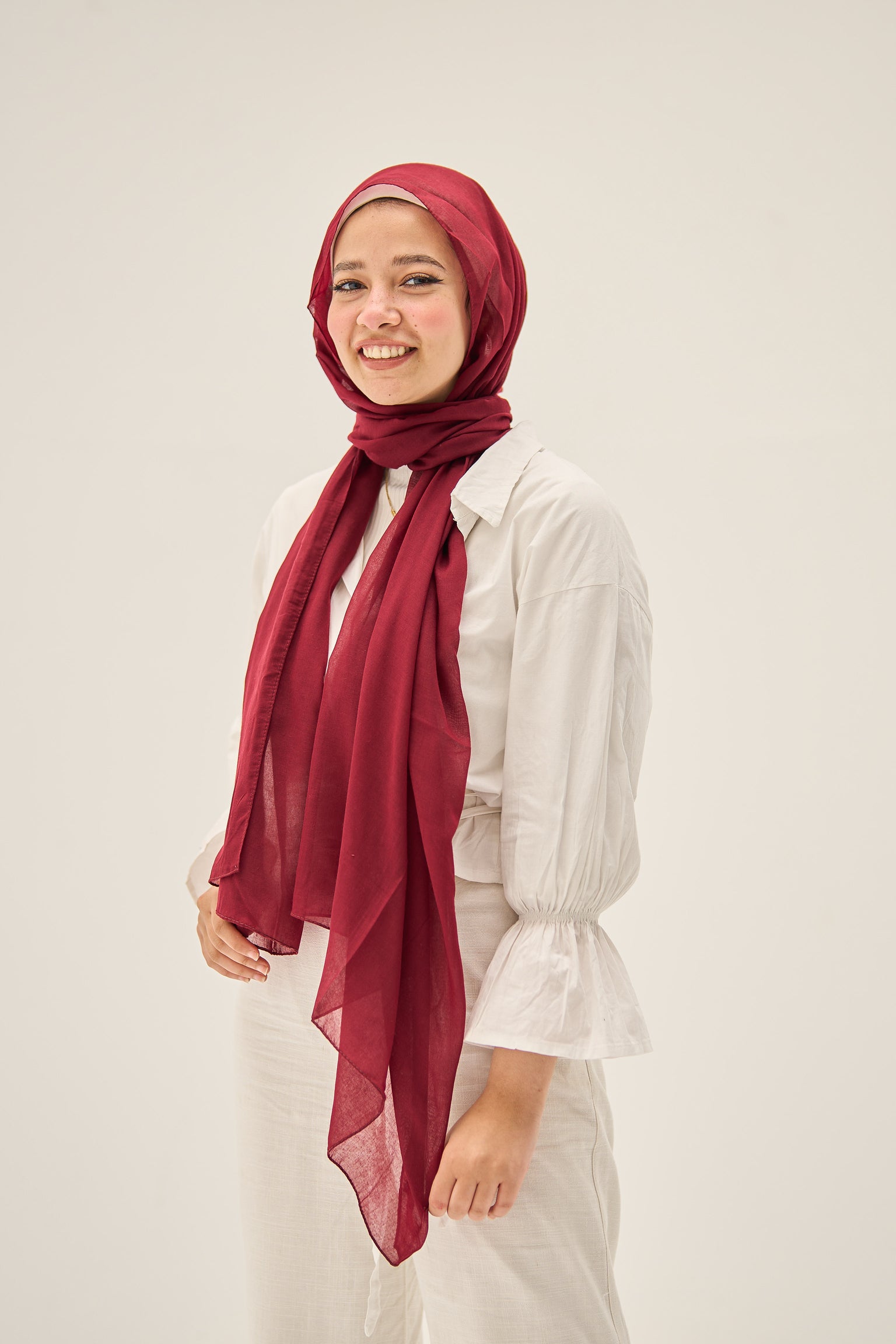 Crimson Elegance Hijab
