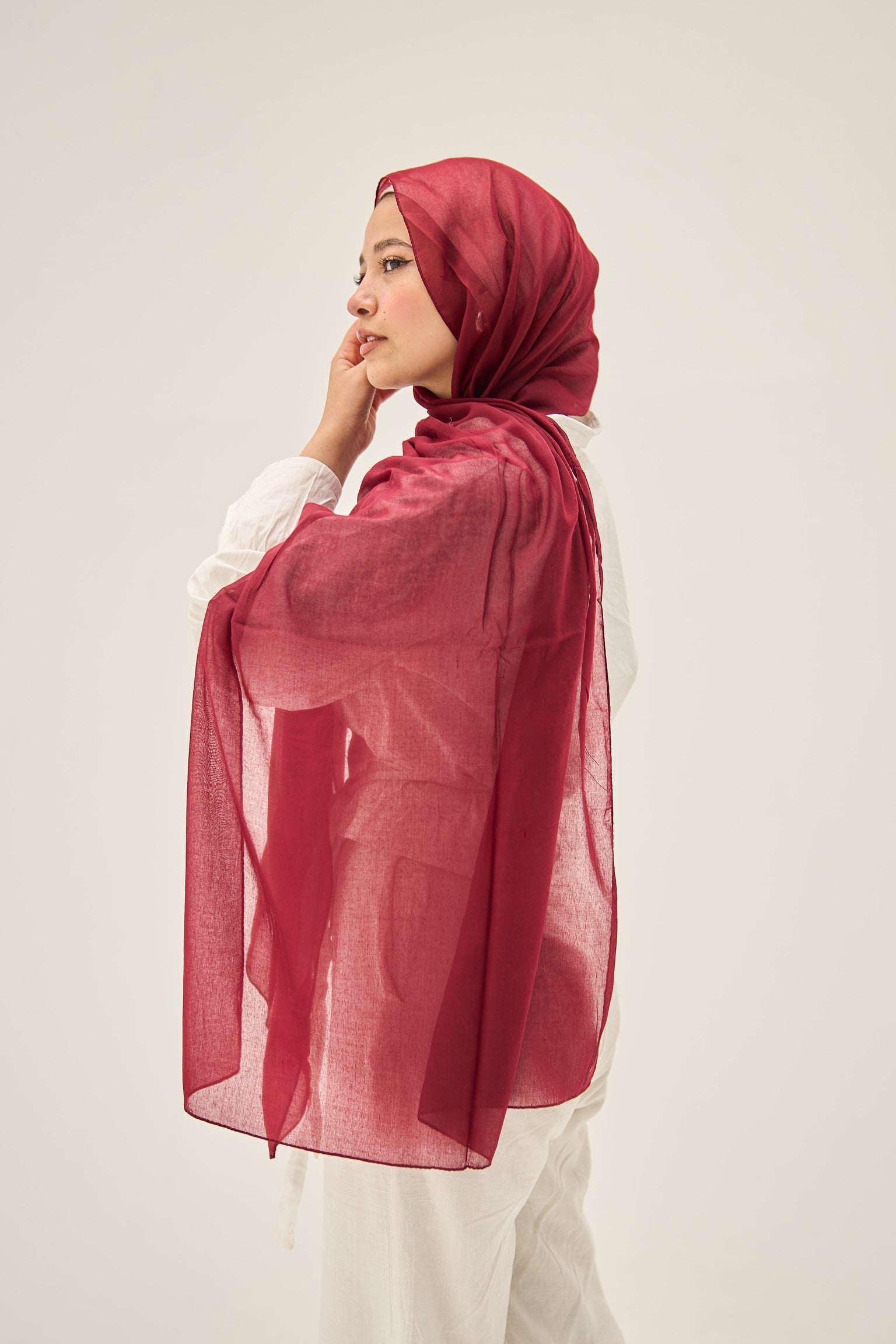 Crimson Elegance Hijab