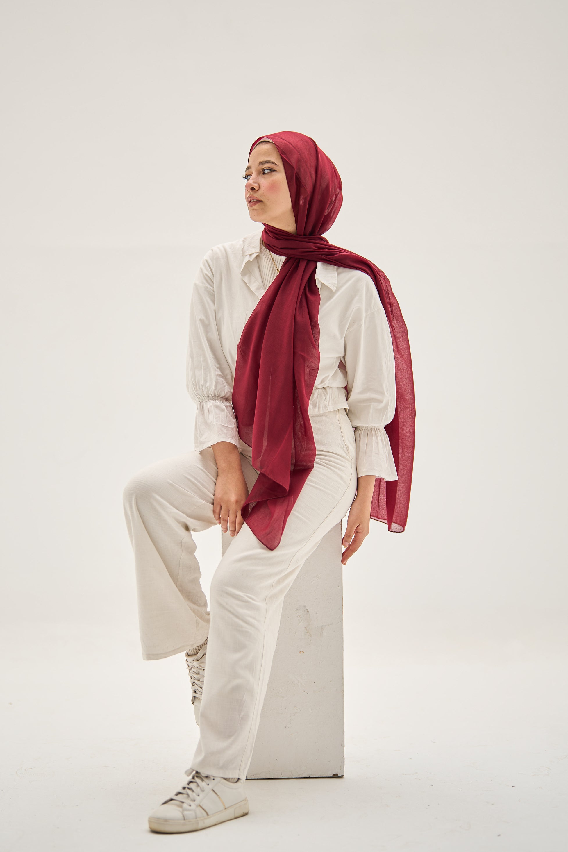 Crimson Elegance Hijab