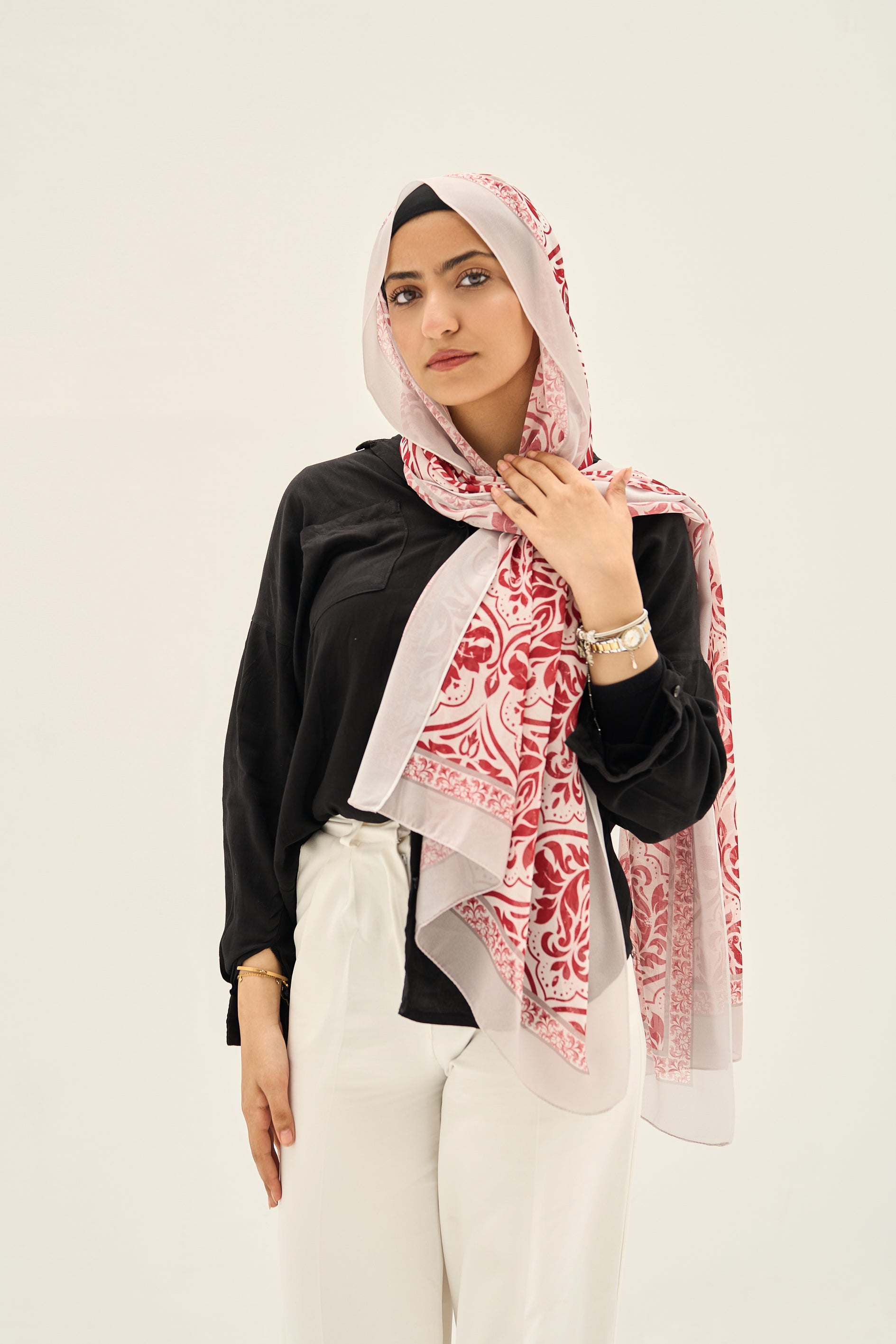 Red Pansies Hijab