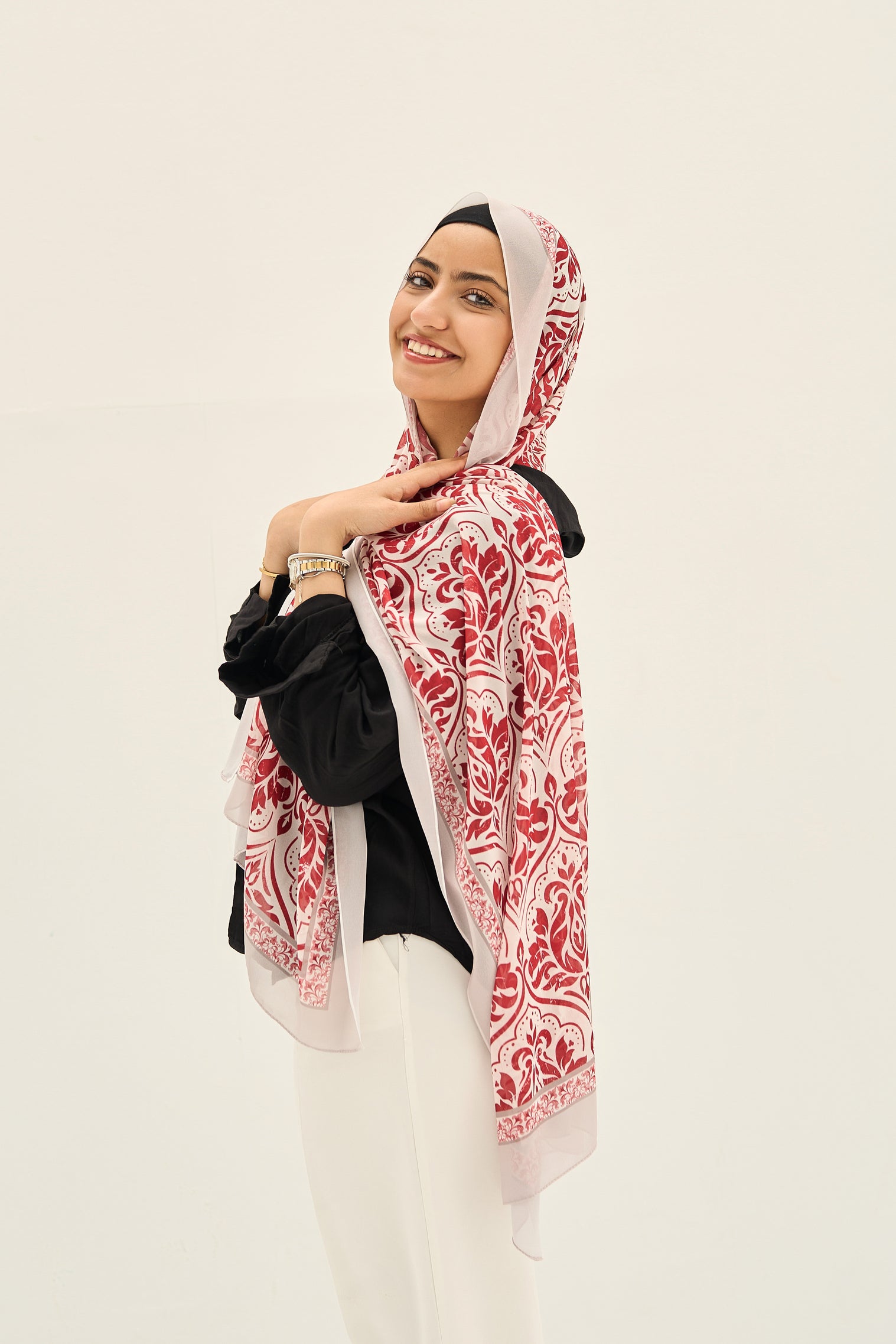 Red Pansies Hijab