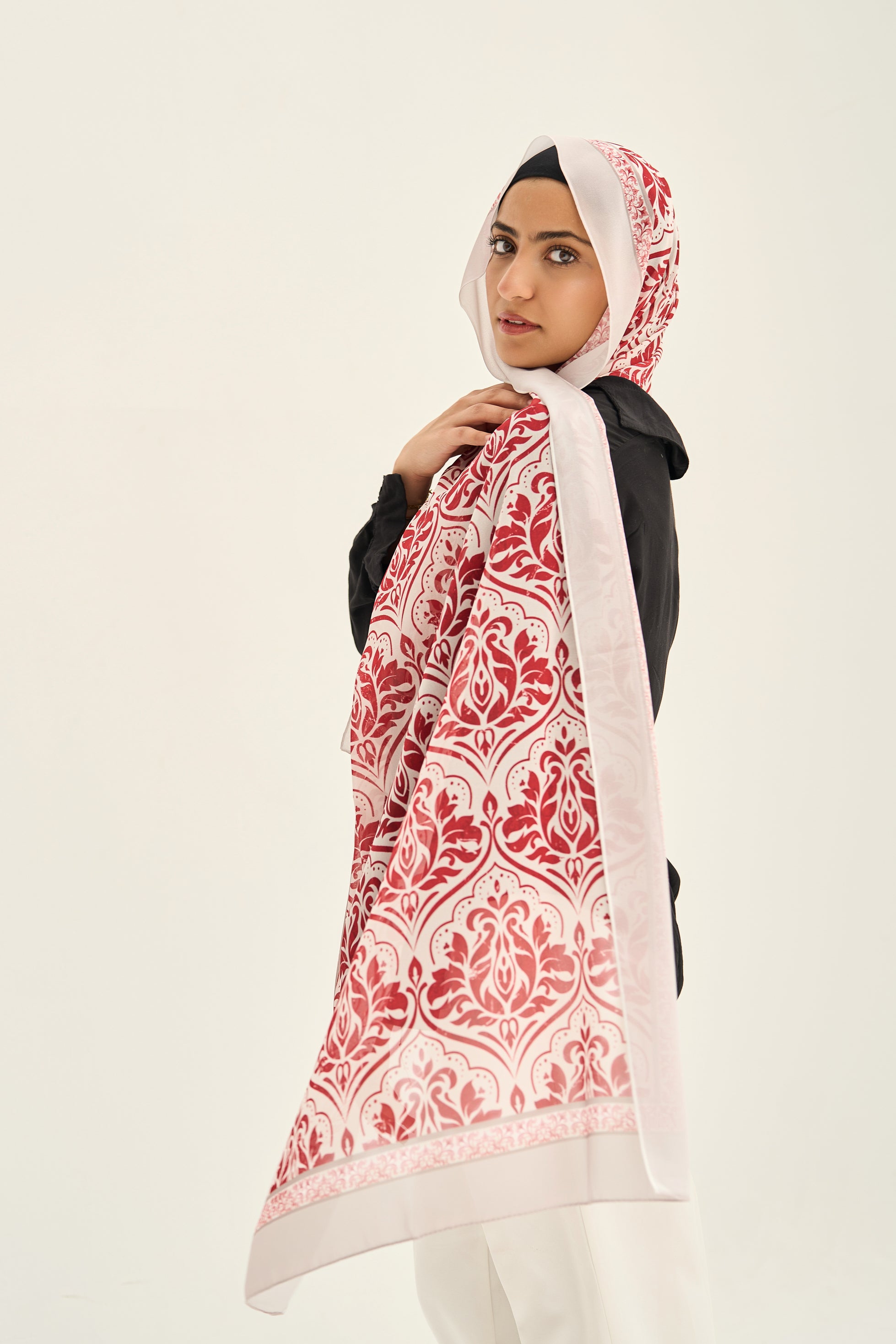Red Pansies Hijab