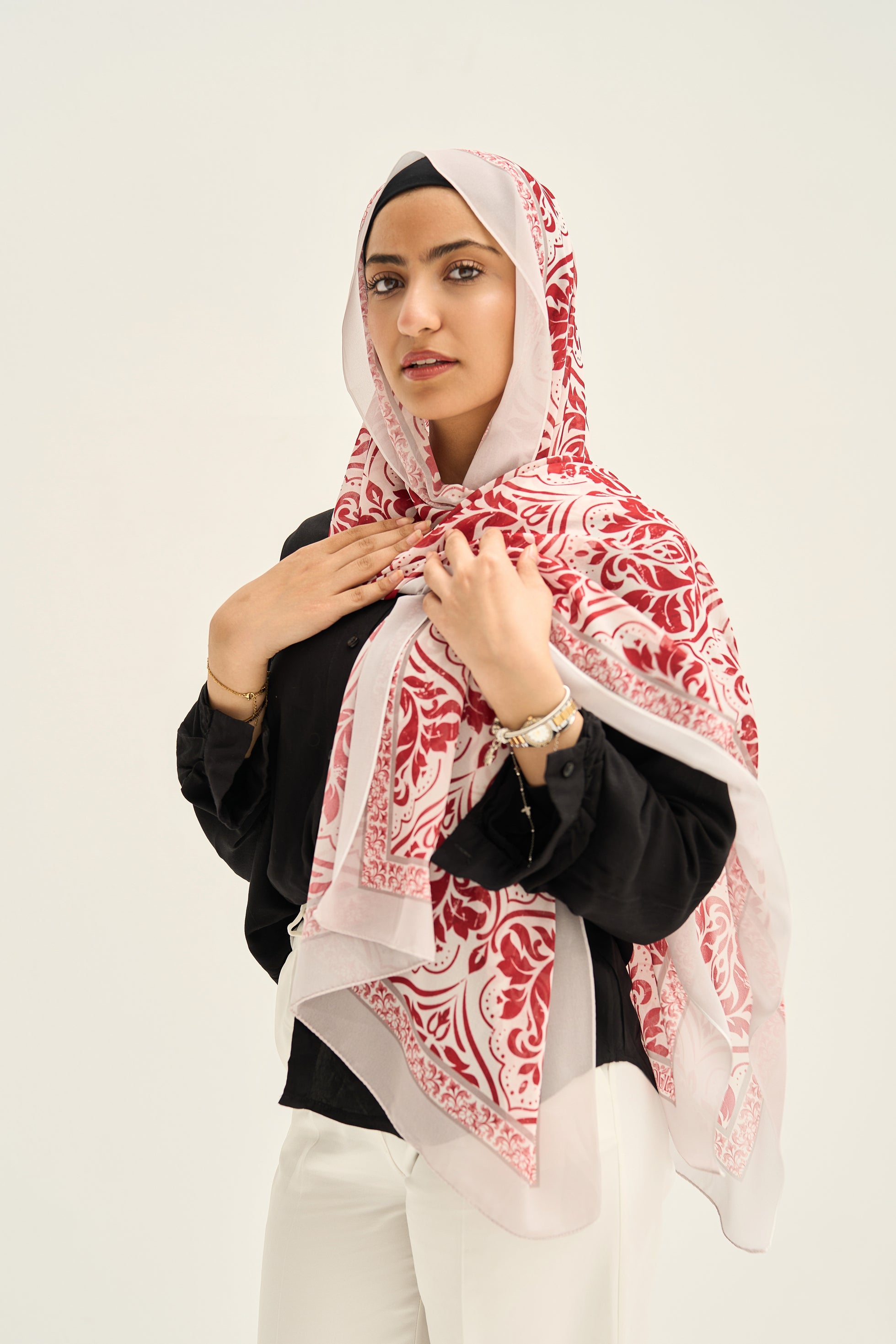 Red Pansies Hijab
