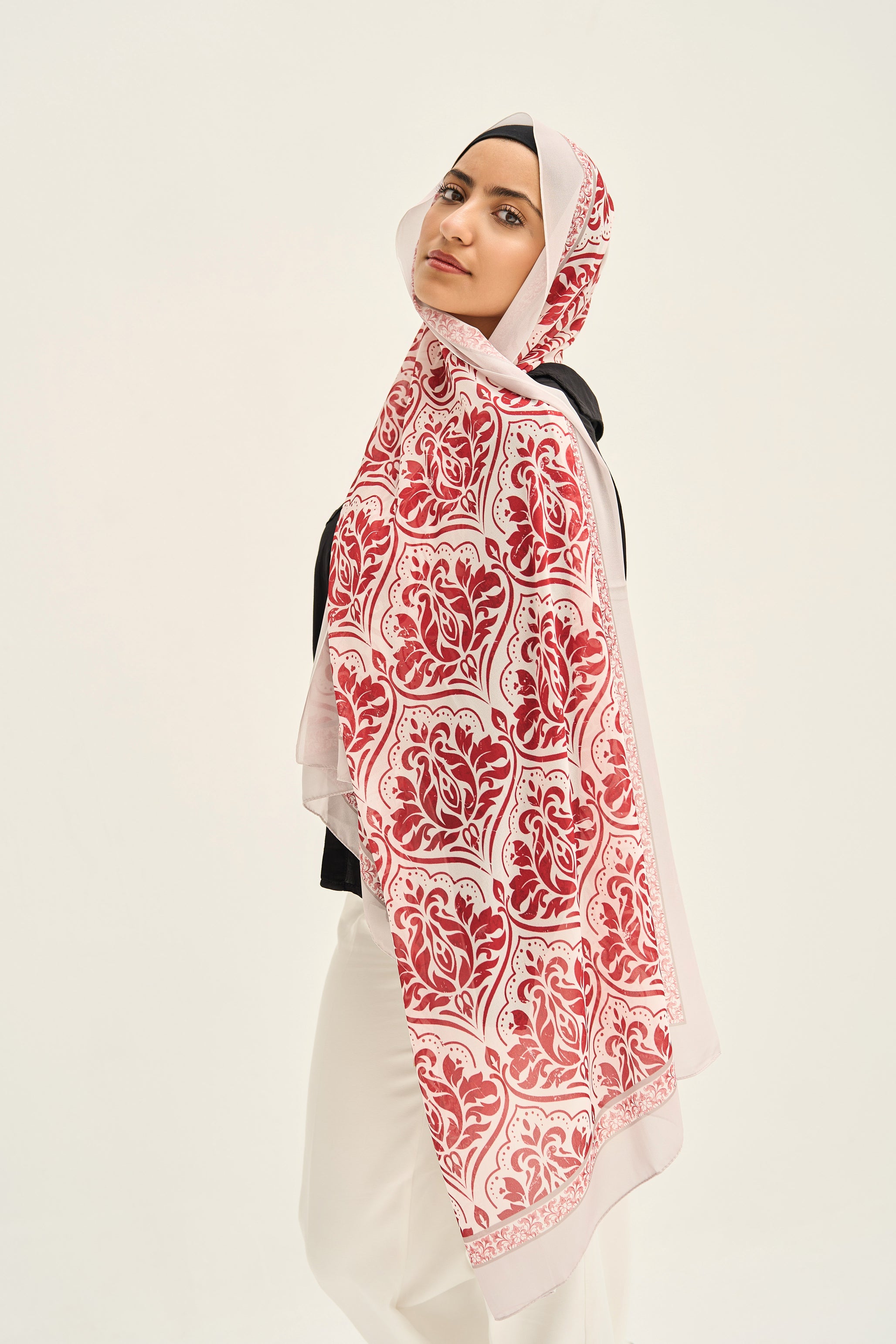 Red Pansies Hijab