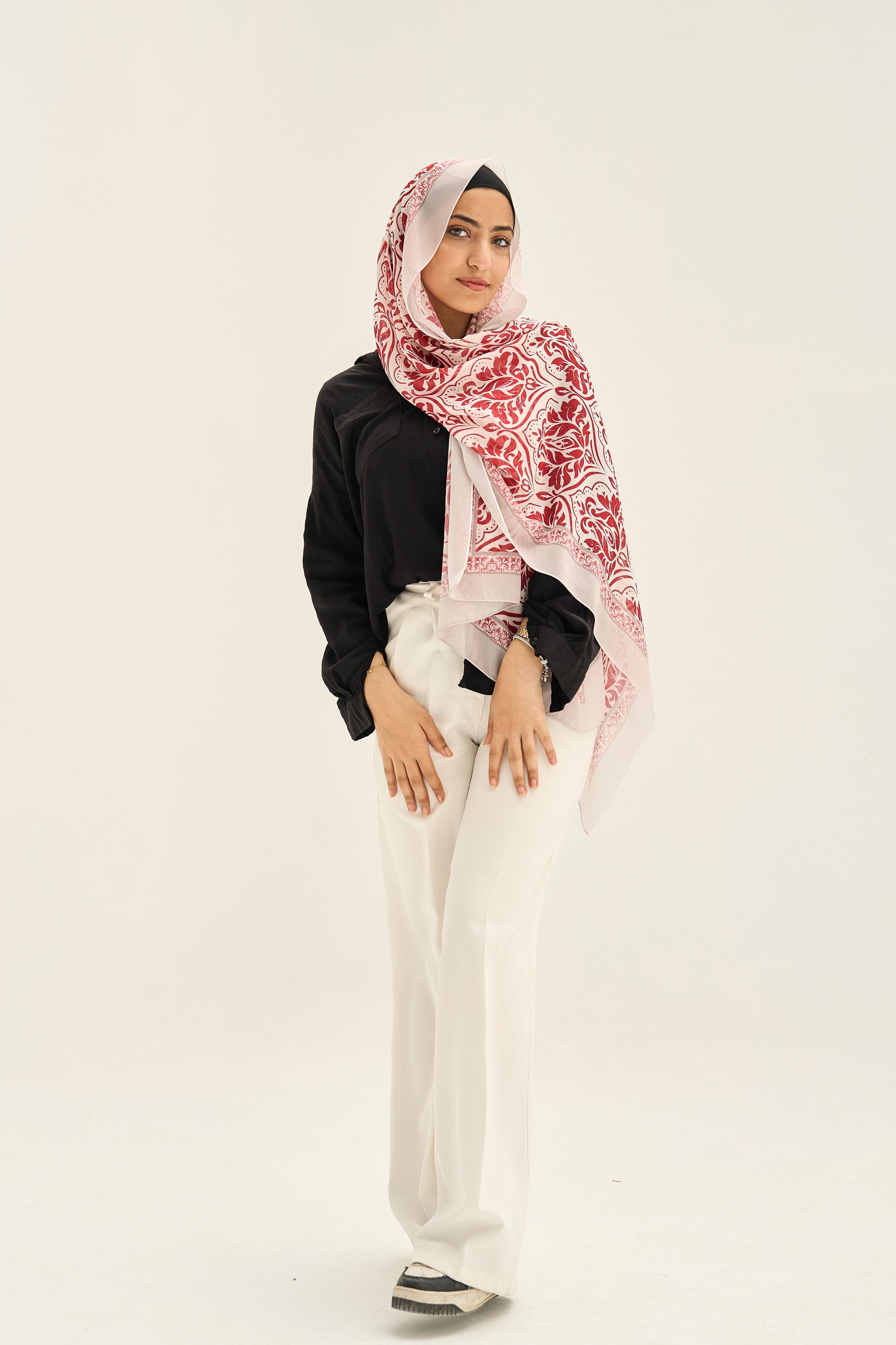 Red Pansies Hijab
