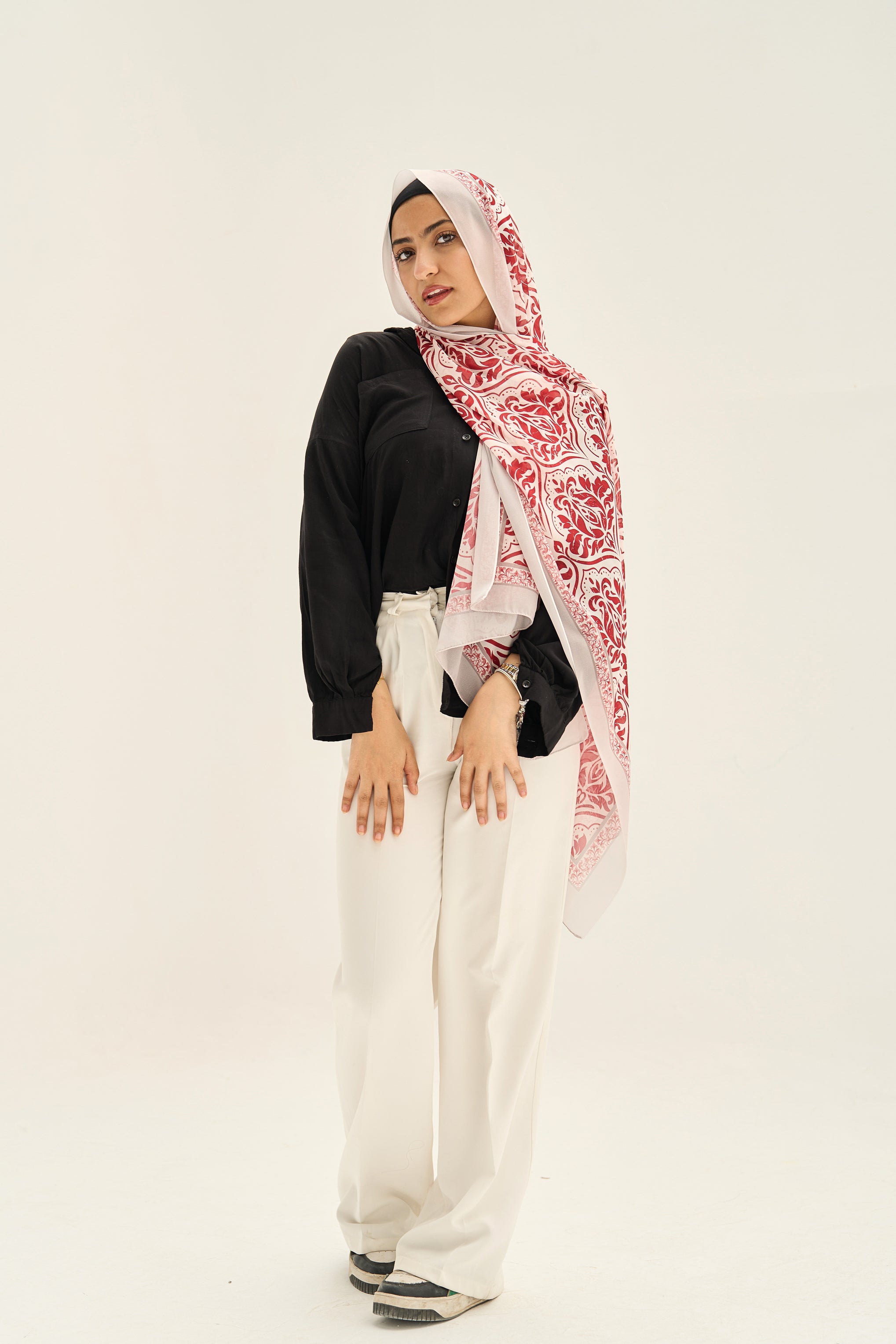Red Pansies Hijab