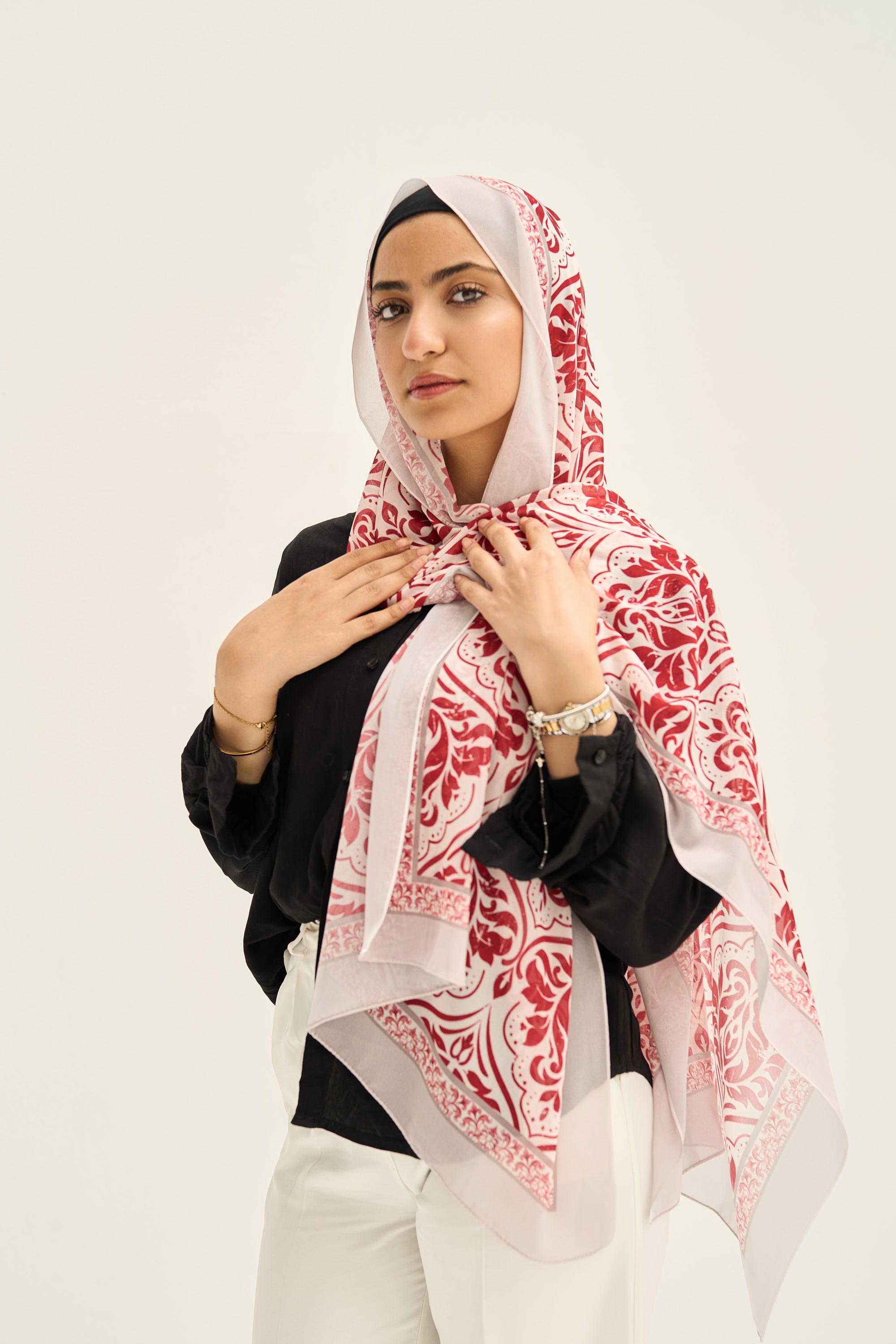 Red Pansies Hijab